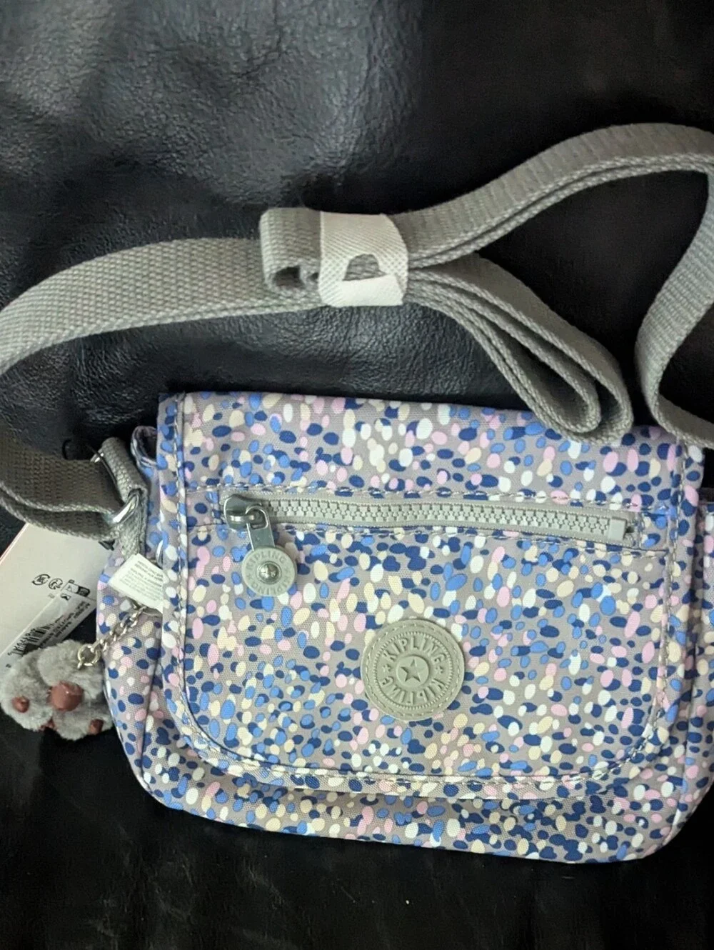 Kipling Sabian Crossbody Purse Sabian Spotted Stream Nwt Peyton The Monkey Too